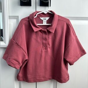 Athleta Girl RetroChill Oversized Midi Tee Berry Rose Size Small/7